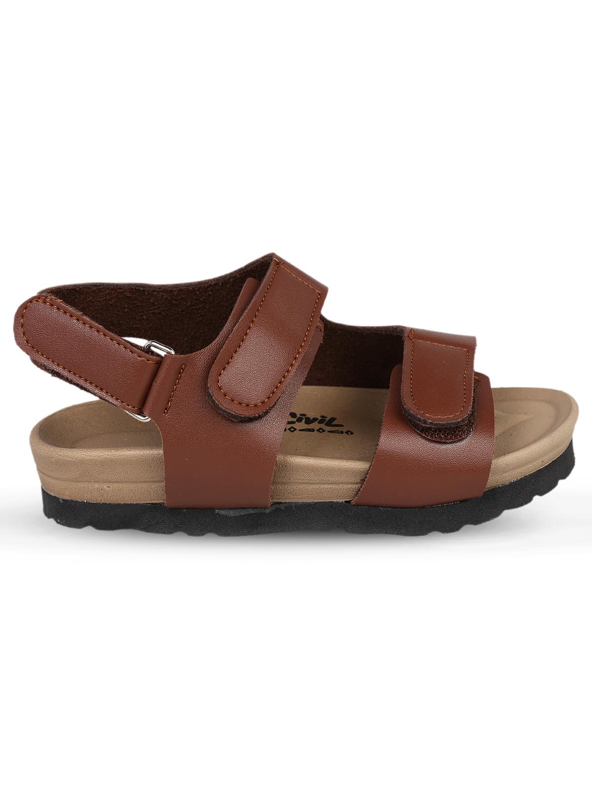 Civil Boys Cırtlı  31-35 Numara Sandalet - Kahverengi