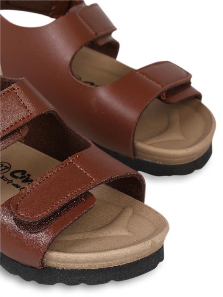 Civil Boys Cırtlı  31-35 Numara Sandalet - Kahverengi