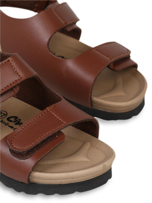 Civil Boys Cırtlı  31-35 Numara Sandalet - Kahverengi