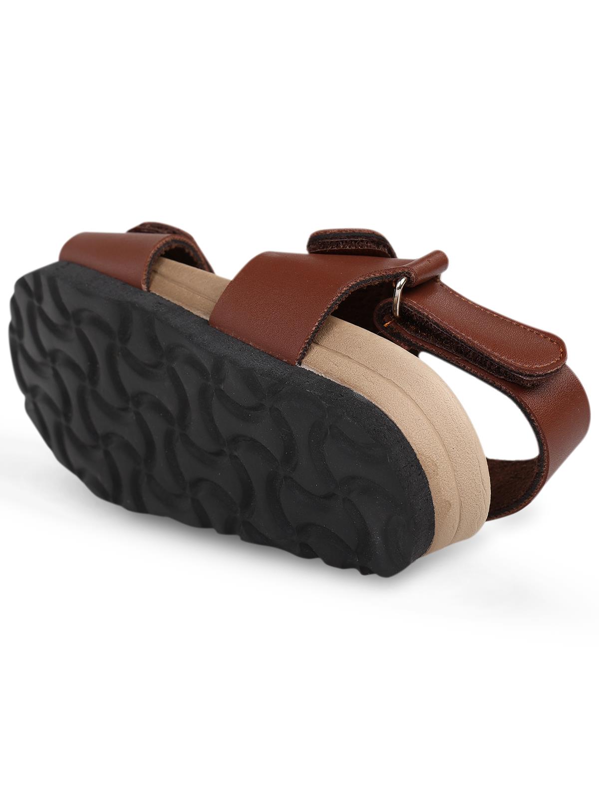 Civil Boys Cırtlı  31-35 Numara Sandalet - Kahverengi