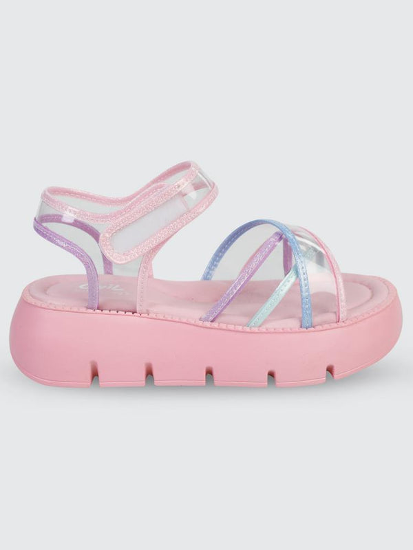 Civil Girls Dolgu Topuk 31-35 Numara Sandalet - Pembe