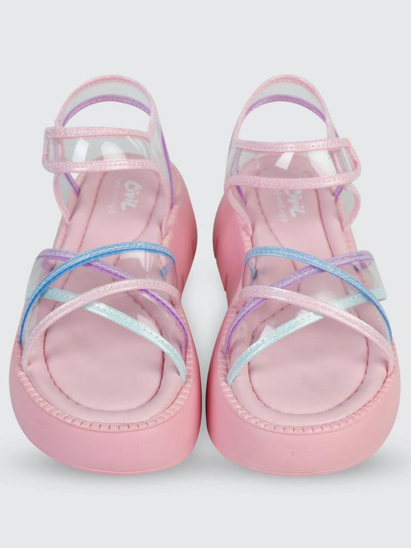 Civil Girls Dolgu Topuk 31-35 Numara Sandalet - Pembe