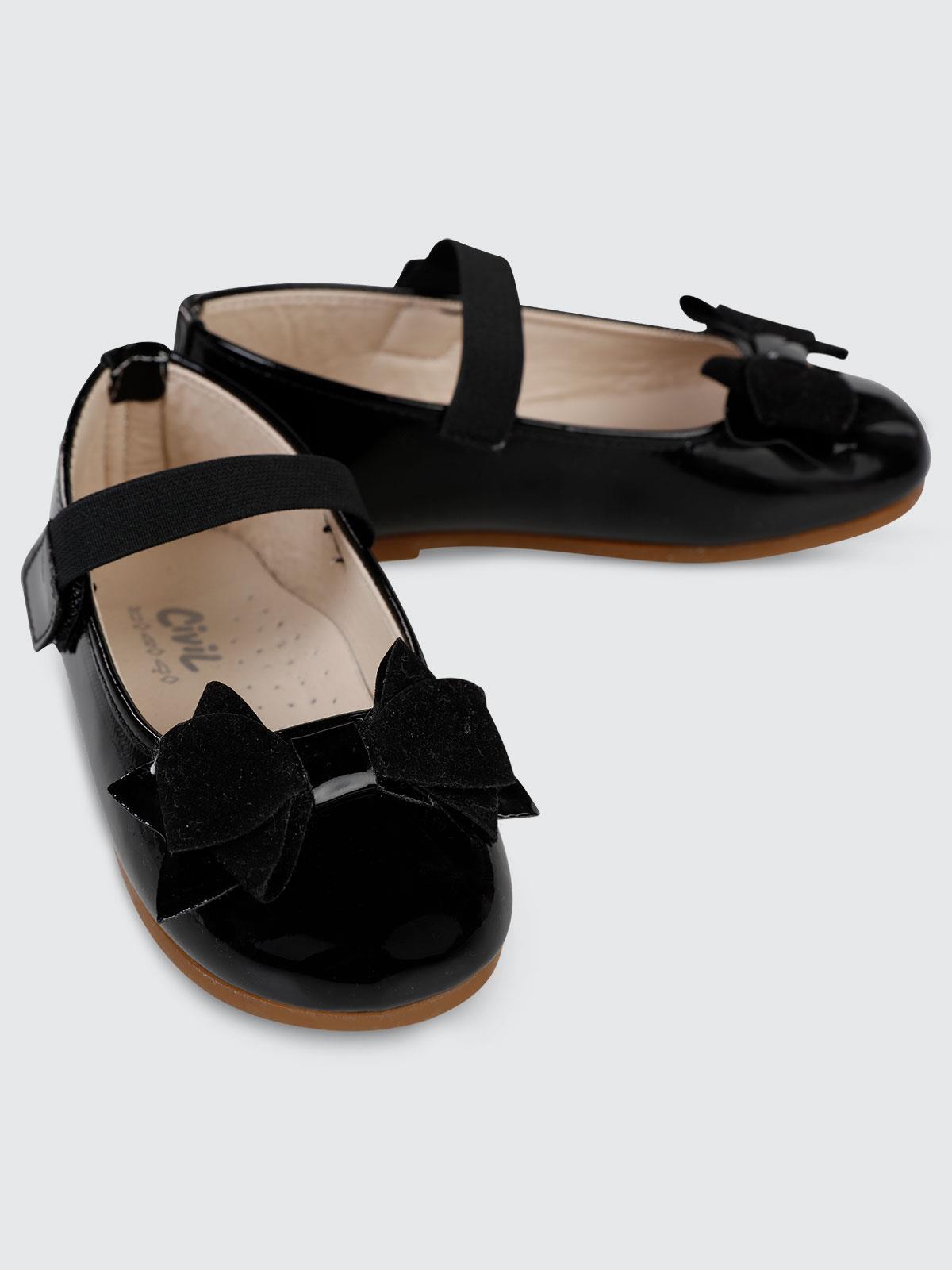 Civil Girls Fiyonklu 31-35 Numara Babet - Siyah