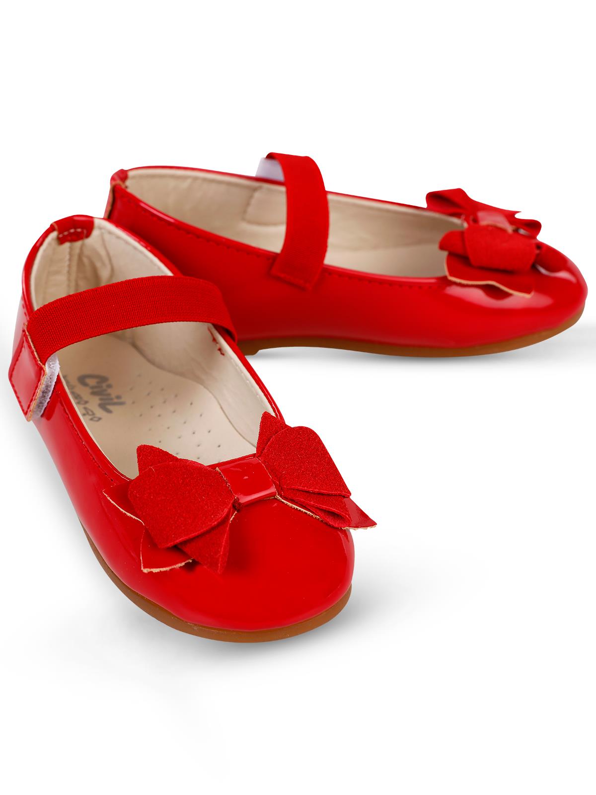 Civil Girls Fiyonklu 26-30 Numara Babet - Kırmızı