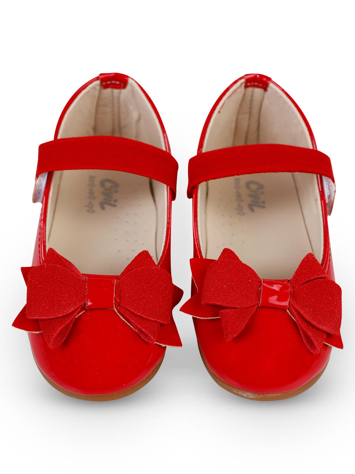Civil Girls Fiyonklu 26-30 Numara Babet - Kırmızı
