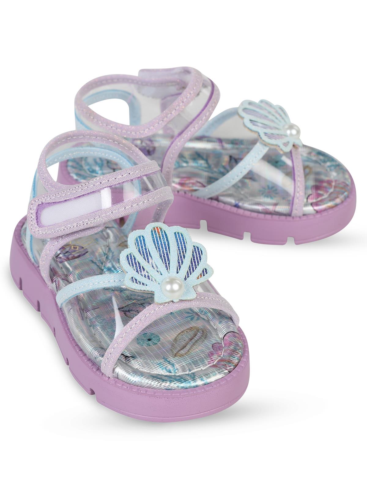 Civil Girls Dolgu Topuk 21-25-Numara Sandalet - Lila