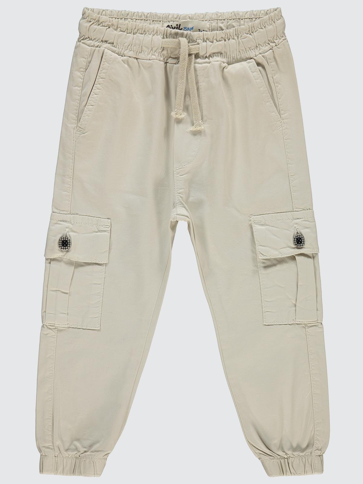 Civil Boys Bel Paça Lastikli Kargo Cepli 2-5 Yaş Pantolon - Bej