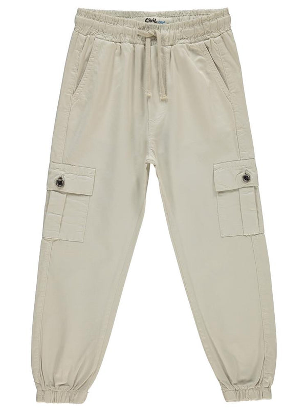 Civil Boys Bel Paça Lastikli Kargo Cepli 10-13 Yaş Pantolon - Bej