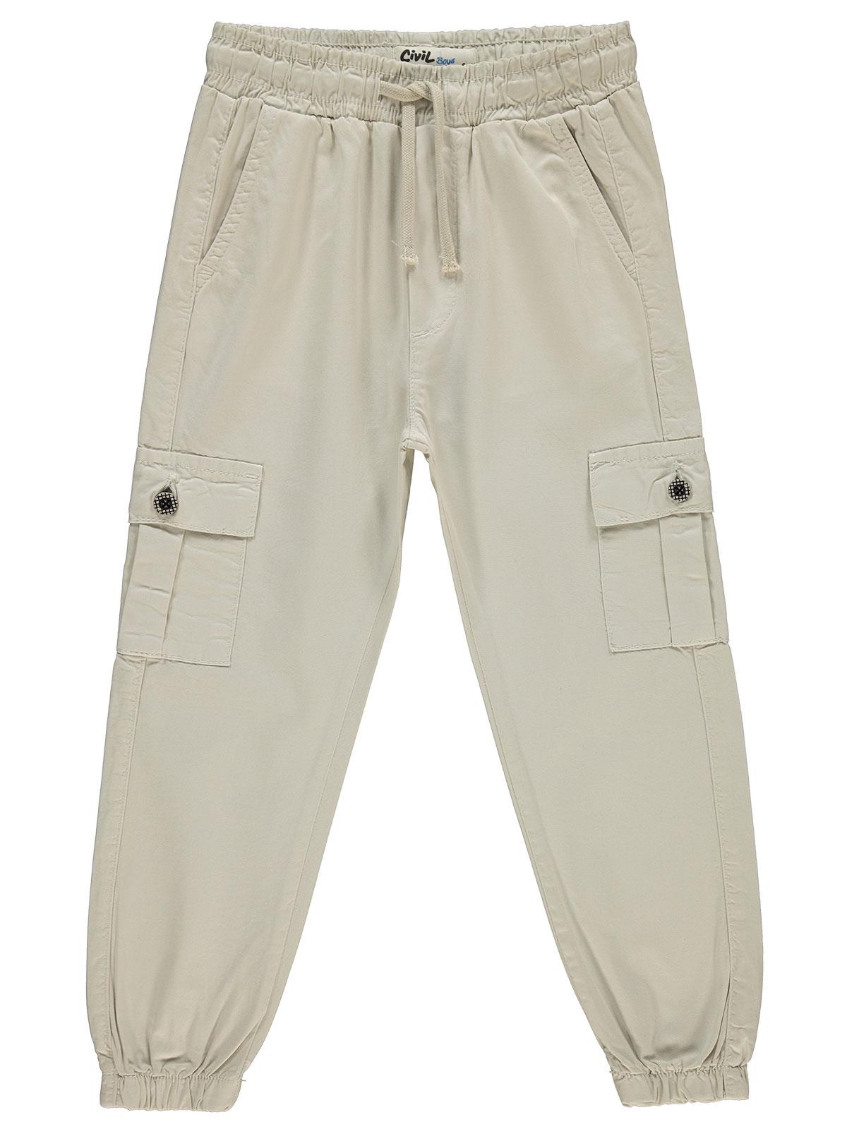 Civil Boys Bel Paça Lastikli Kargo Cepli 10-13 Yaş Pantolon - Bej