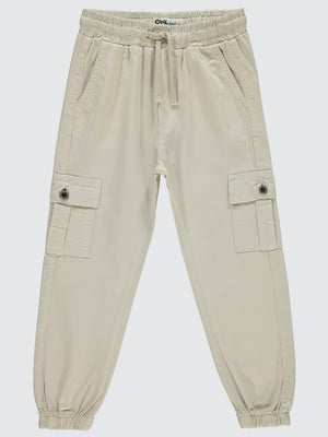 Civil Boys Bel Paça Lastikli Kargo Cepli 6-9 Yaş Pantolon - Bej