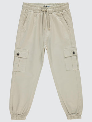 Civil Boys Bel Paça Lastikli Kargo Cepli 6-9 Yaş Pantolon - Bej