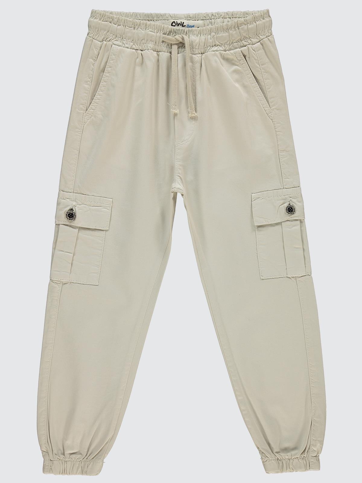 Civil Boys Bel Paça Lastikli Kargo Cepli 10-13 Yaş Pantolon - Bej