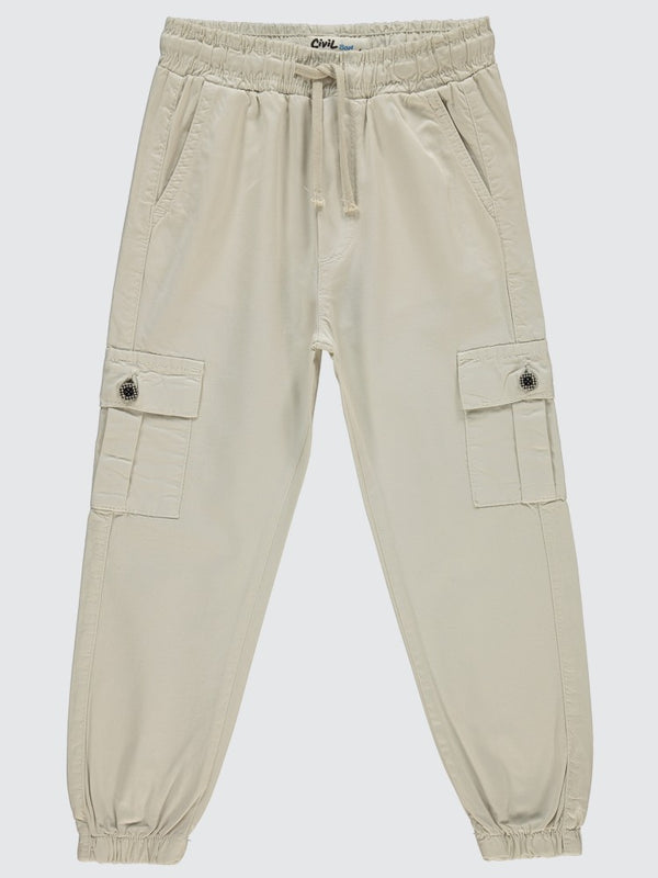 Civil Boys Bel Paça Lastikli Kargo Cepli 6-9 Yaş Pantolon - Bej