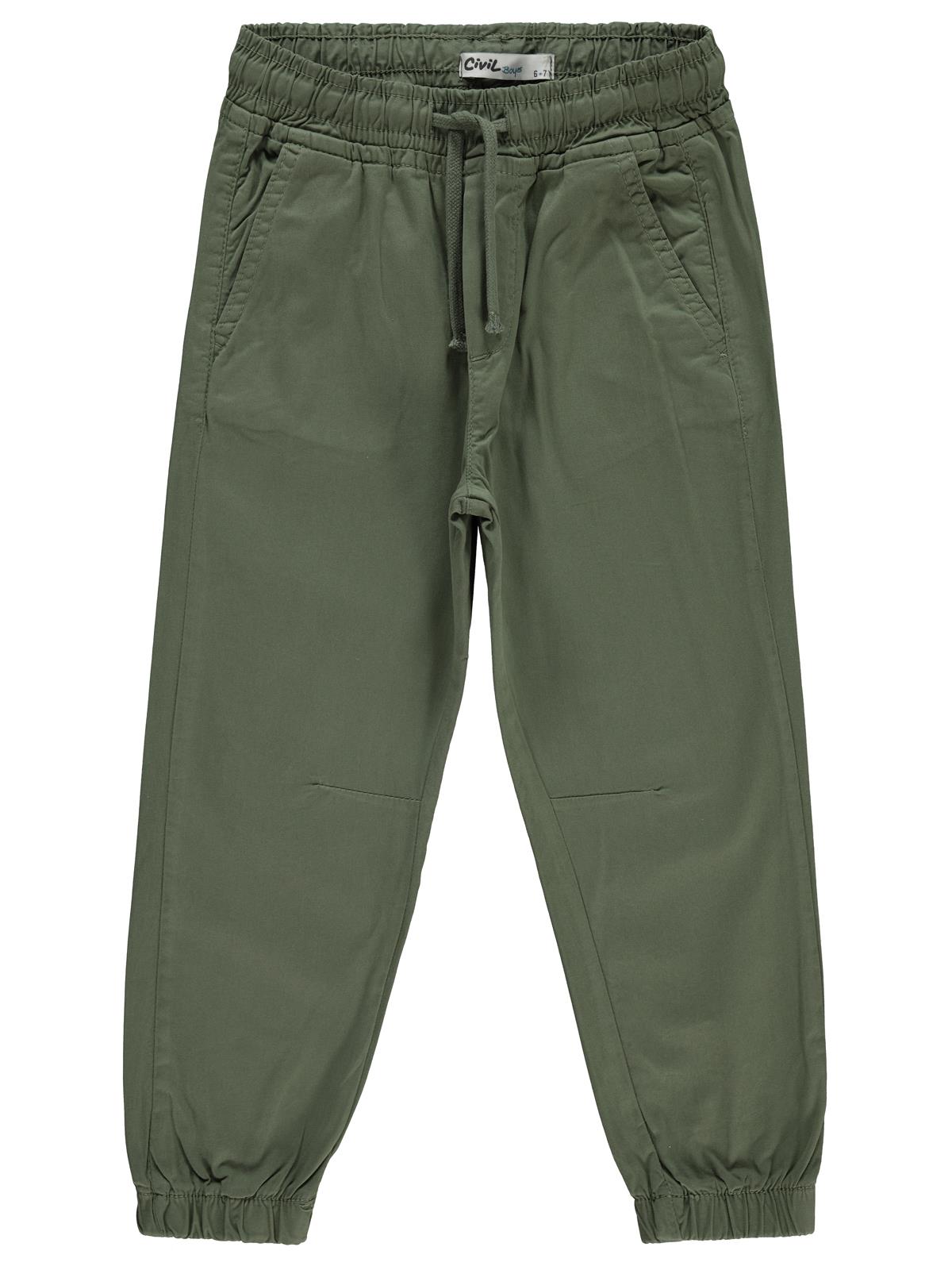 Civil Boys Bel Paça Lastikli Düz 6-9 Yaş Pantolon - Yeşil