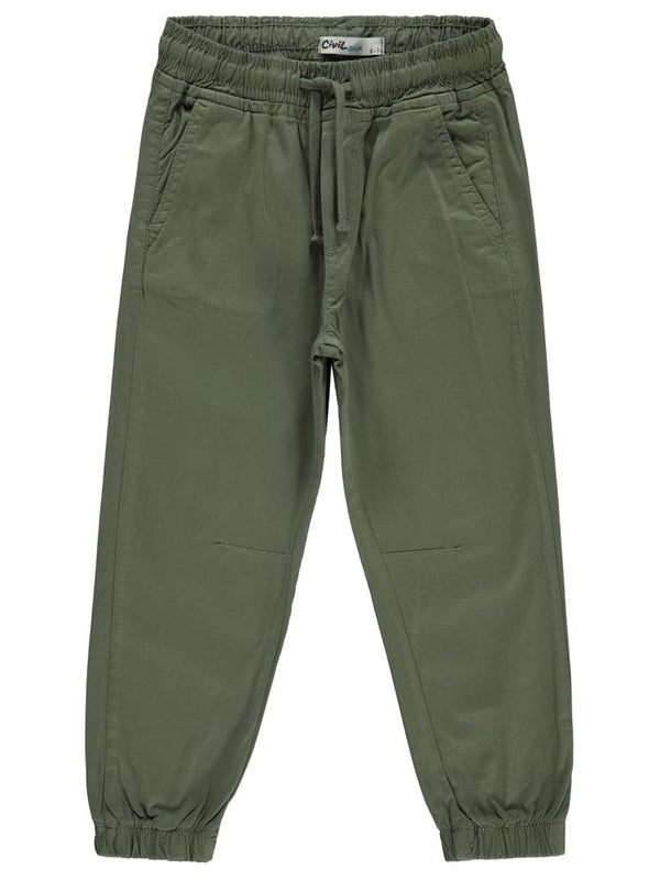 Civil Boys Bel Paça Lastikli Düz 6-9 Yaş Pantolon - Yeşil