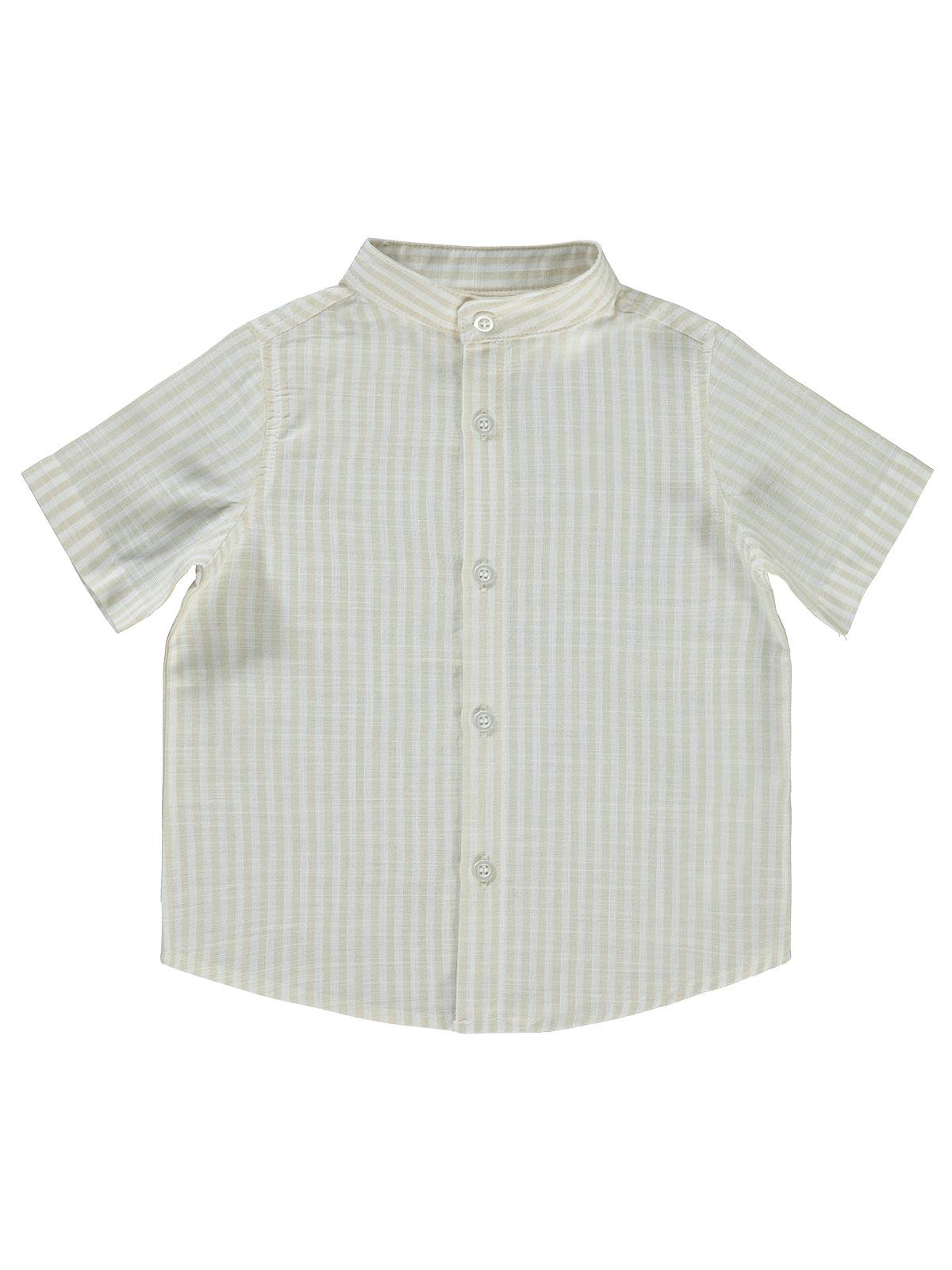 Civil Baby Çizgili 6-18 Ay Gömlek - Kahverengi