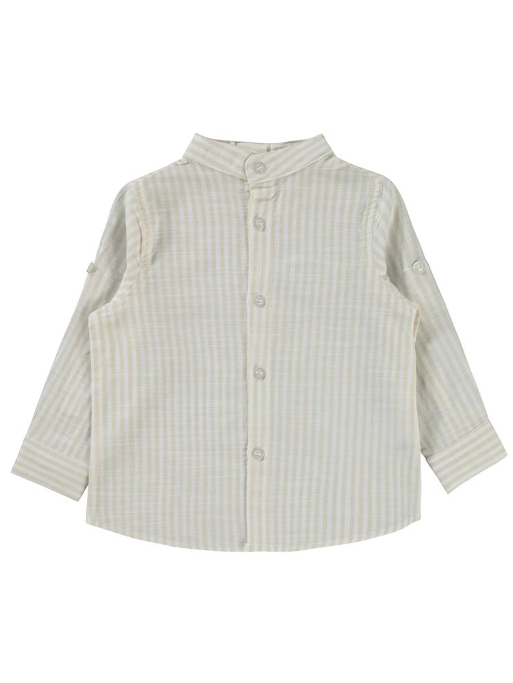 Civil Baby Çizgili 6-18 Ay Gömlek - Kahverengi