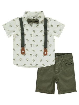 Civil Baby Palmiye Desenli 6-18 Ay Takım - Haki