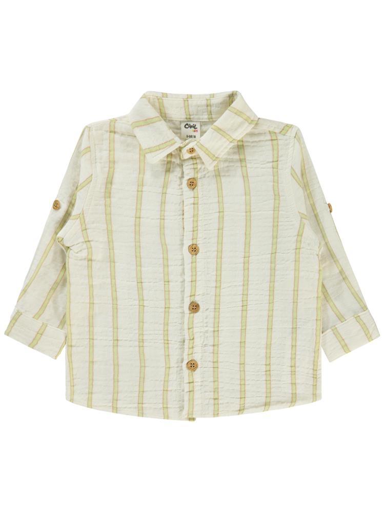 Civil Baby Çizgili 6-18 Ay Gömlek - Yeşil