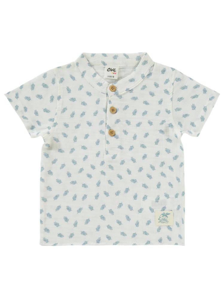 Civil Baby Palmiye Baskılı 6-18 Ay Takım - Mavi