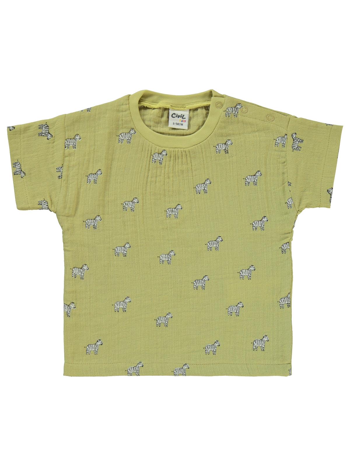Civil Baby Zebra Baskılı 6-18 Ay Takım - Yeşil