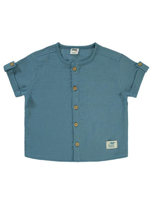 Civil Baby Düz Müslin 6-18 Ay Gömlek - Mavi