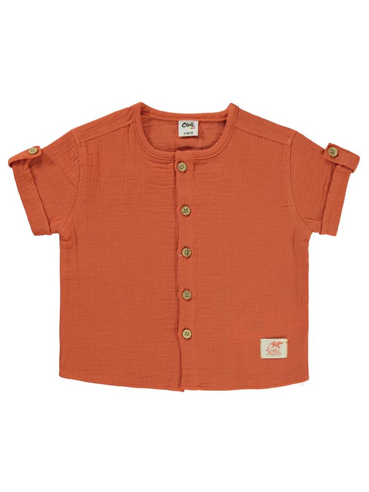 Civil Baby Düz Müslin 6-18 Ay Gömlek - Turuncu