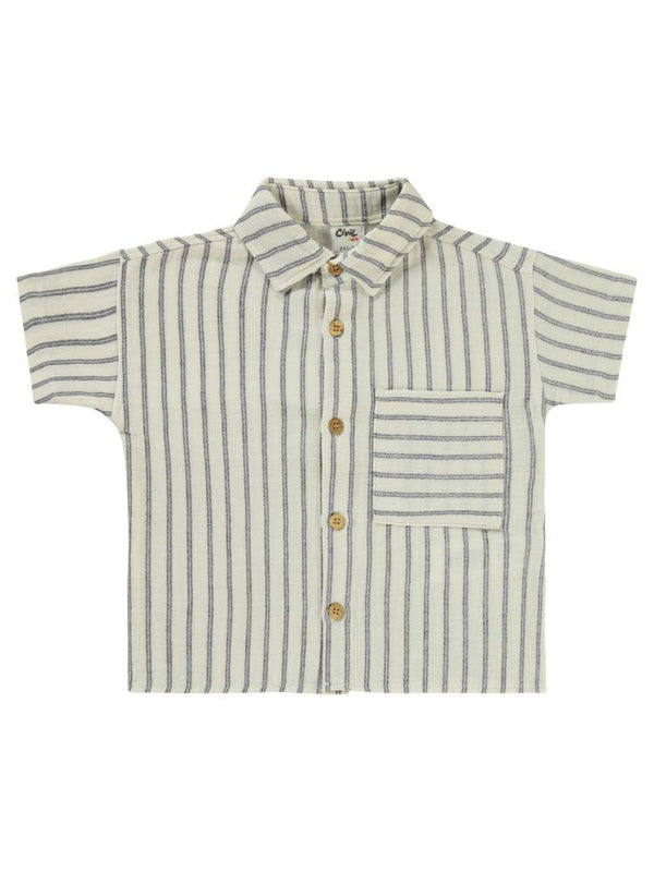 Civil Baby Çizgili 6-18 Ay Gömlek - Gri