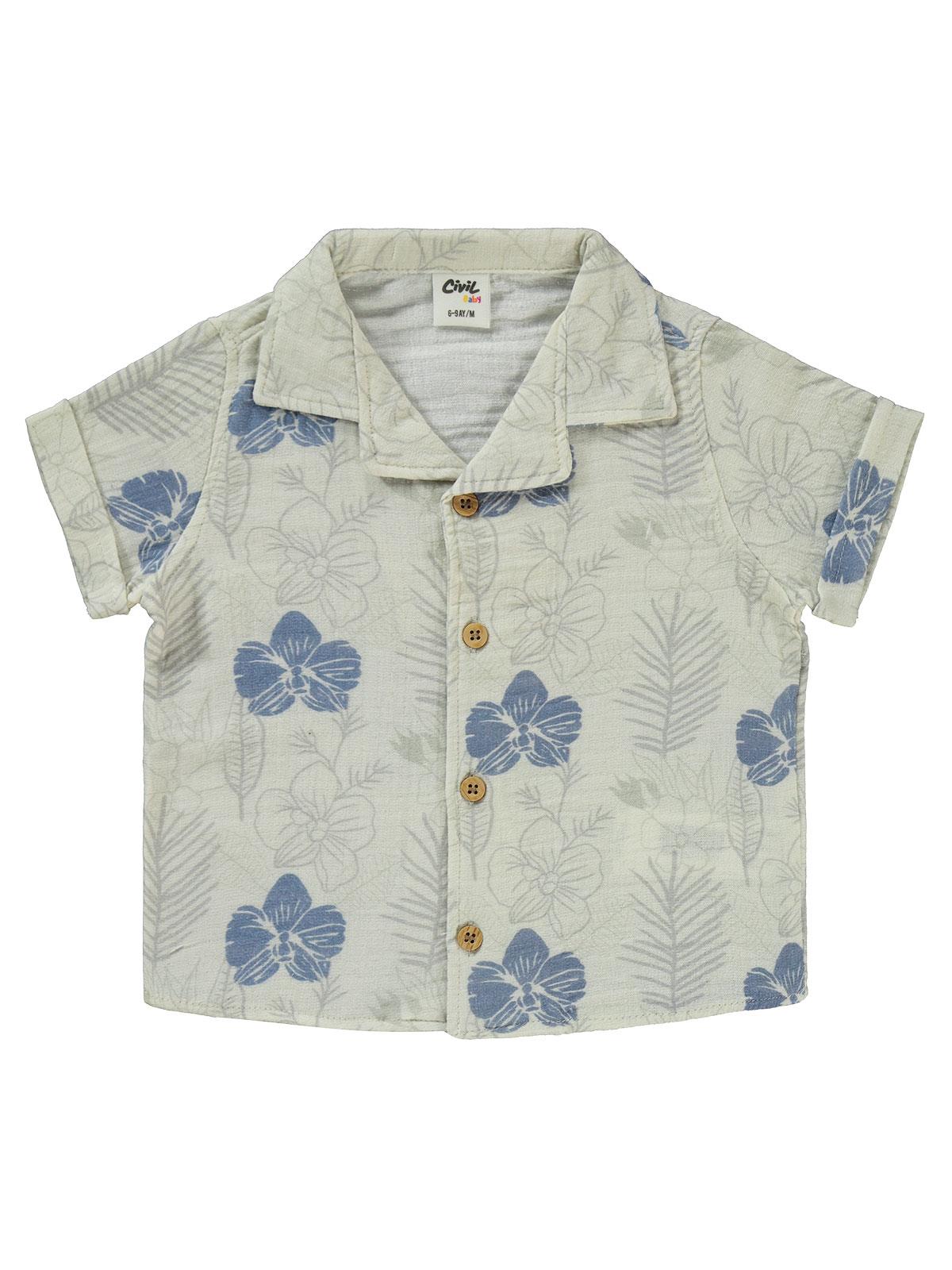 Civil Baby Çiçek Desenli 6-18 Ay Takım - Mavi