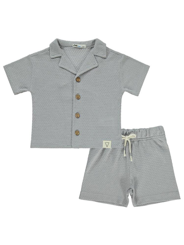 Civil Boys Petek Kumaş Şortlu 2-5 Yaş Takım - Gri