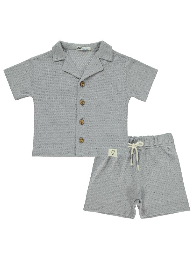 Civil Boys Petek Kumaş Şortlu 2-5 Yaş Takım - Gri
