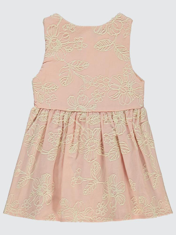 Civil Baby Çiçek Desenli 6-18 Ay Elbise - Pudra