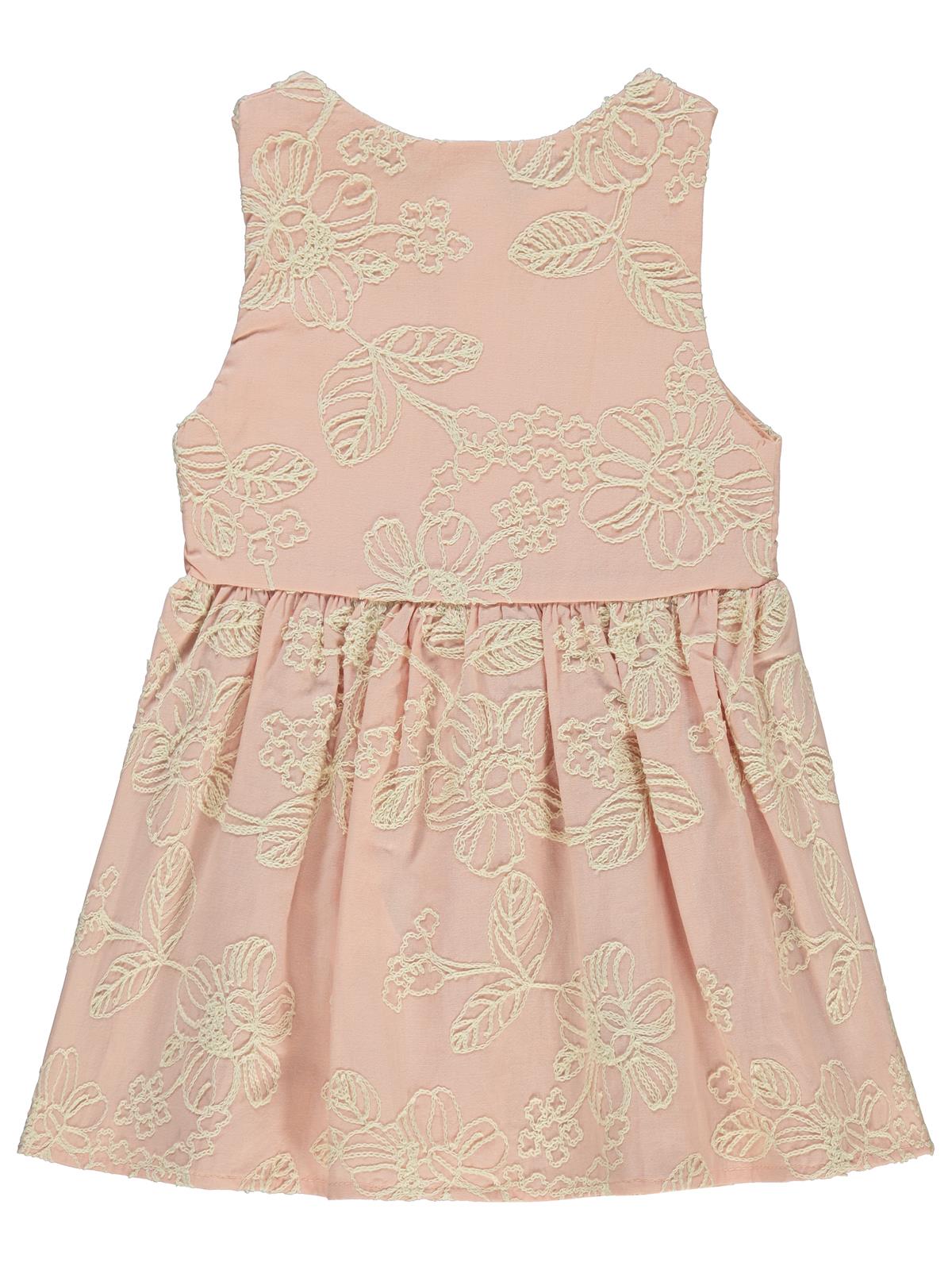 Civil Baby Çiçek Desenli 6-18 Ay Elbise - Pudra