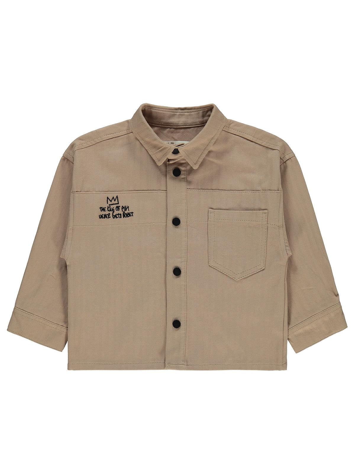 Civil Boys Baskılı 2-5 Yaş Gömlek - Bej