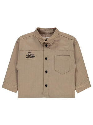 Civil Boys Baskılı 2-5 Yaş Gömlek - Bej