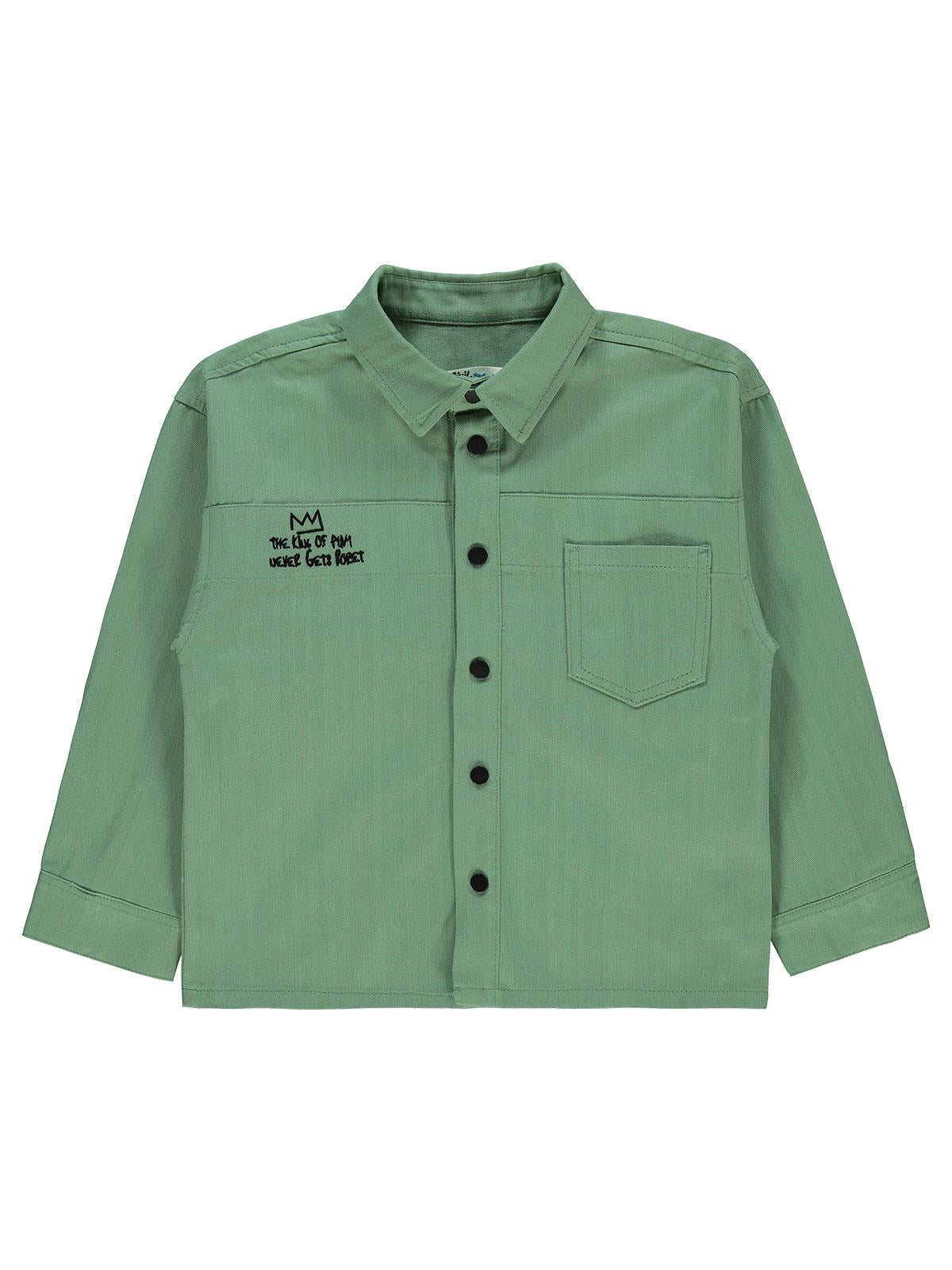 Civil Boys Baskılı 6-9 Yaş Gömlek - Haki