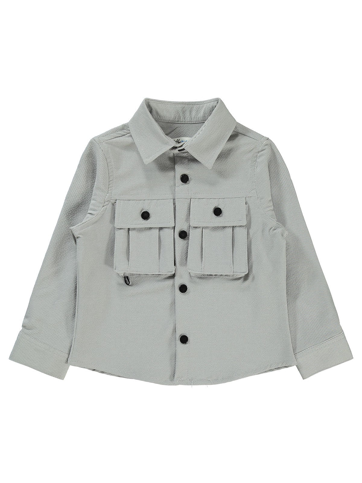 Civil Boys Ön Patlı Sahte Cepli 2-5 Yaş Gömlek - Gri