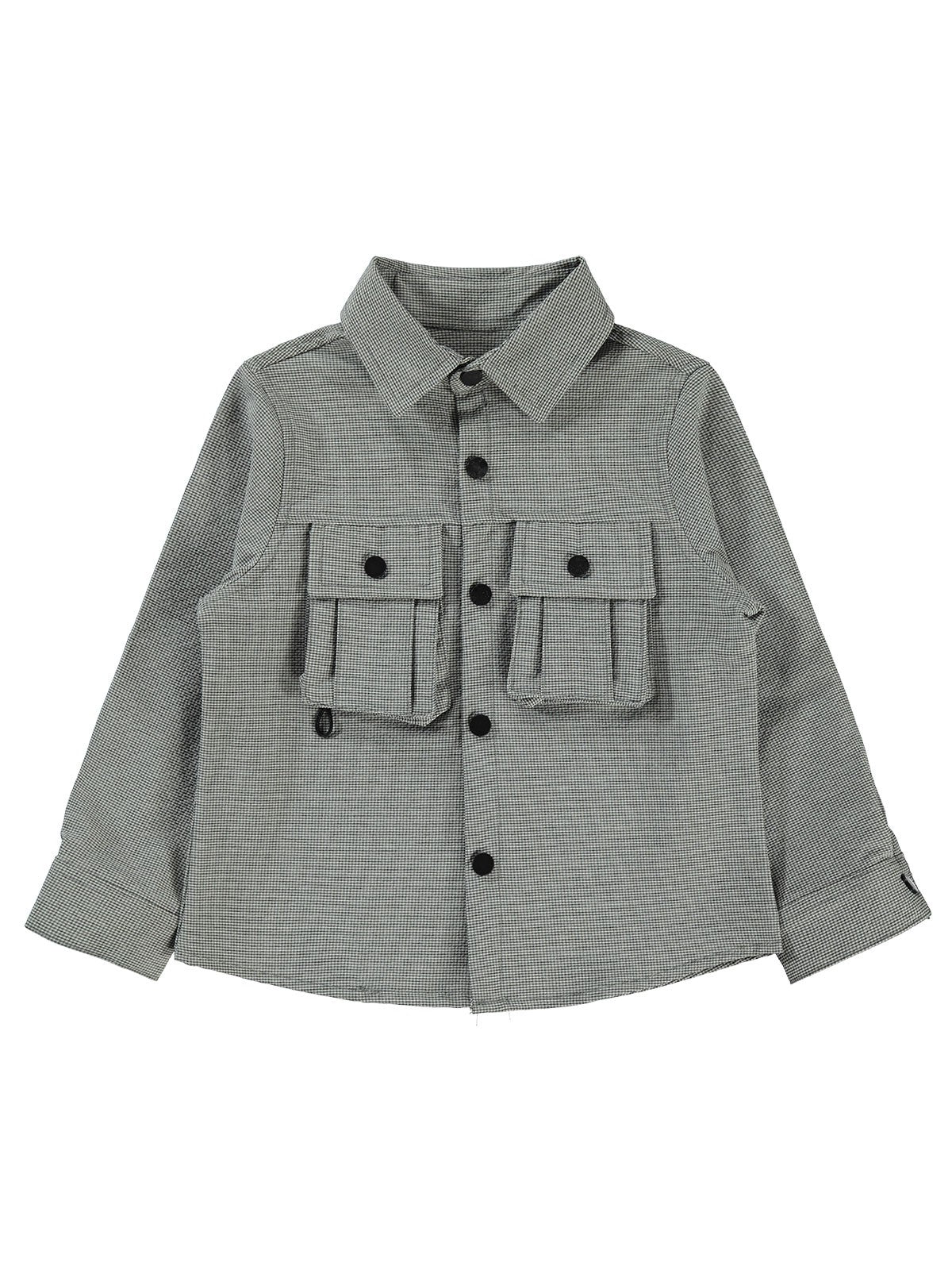 Civil Boys Ön Patlı Sahte Cepli 2-5 Yaş Gömlek - Siyah