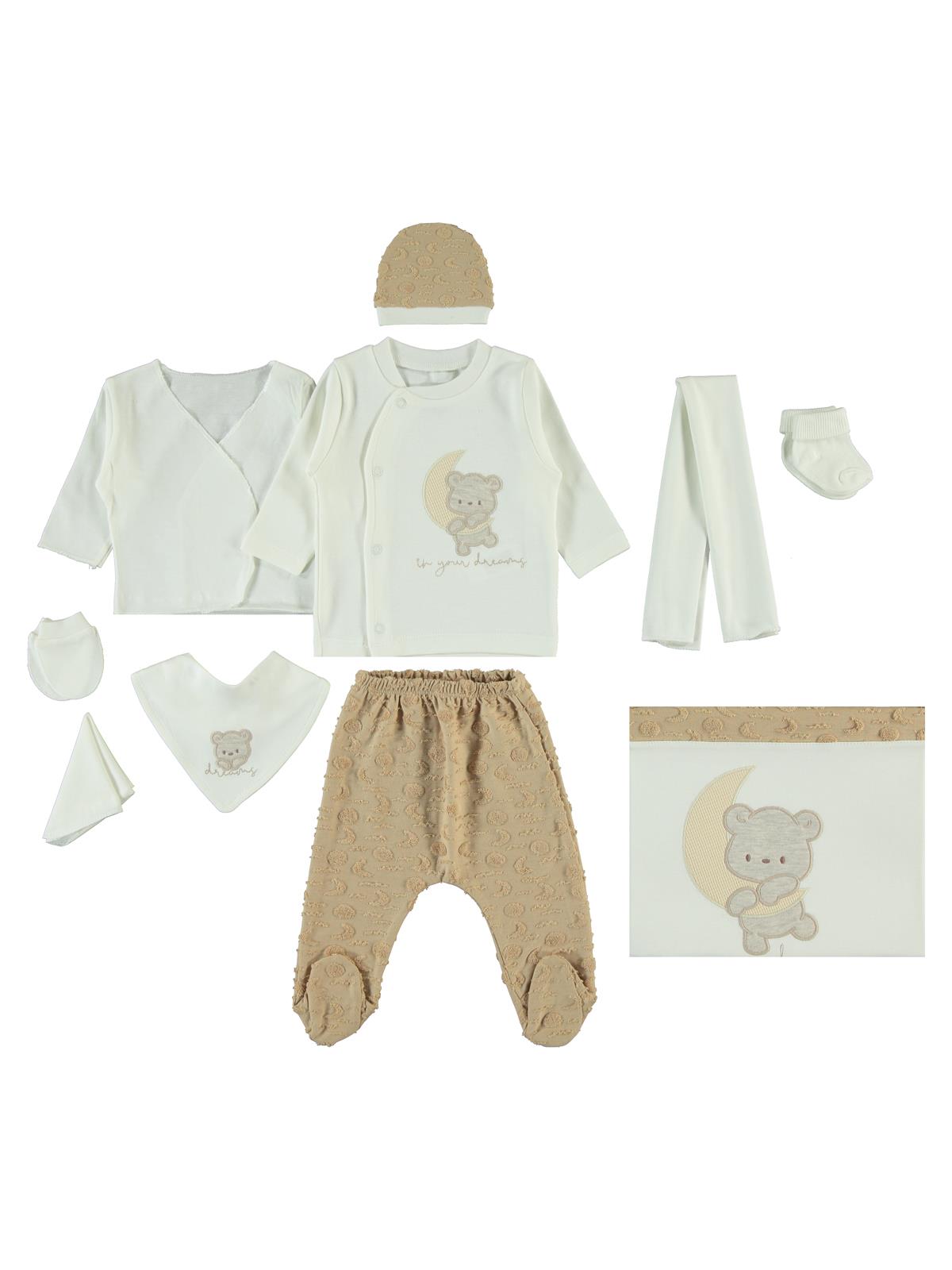 Civil Baby Erkek Bebek 10'lu Zıbın Takımı 0-1 Ay  - Bej