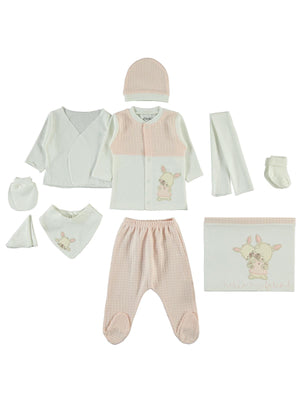 Civil Baby Kız Bebek Zıbın Setleri 0-1 Ay - Pudra