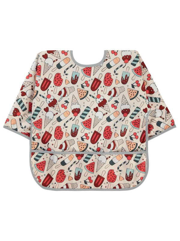 Civil Baby Dondurma Baskılı Uzun Kollu Mama Önlüğü - Gri