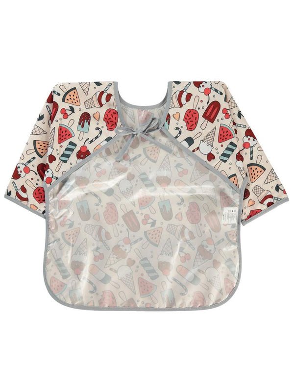 Civil Baby Dondurma Baskılı Uzun Kollu Mama Önlüğü - Gri