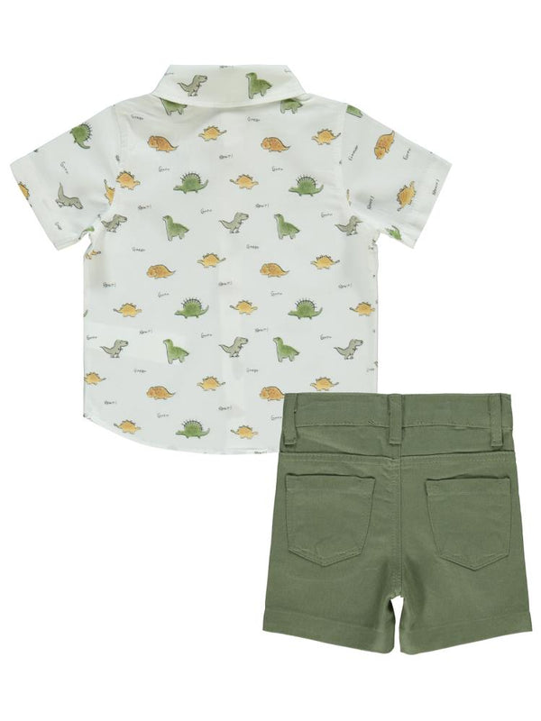 Civil Baby Dinozor Baskılı 6-18 Ay Takım - Haki