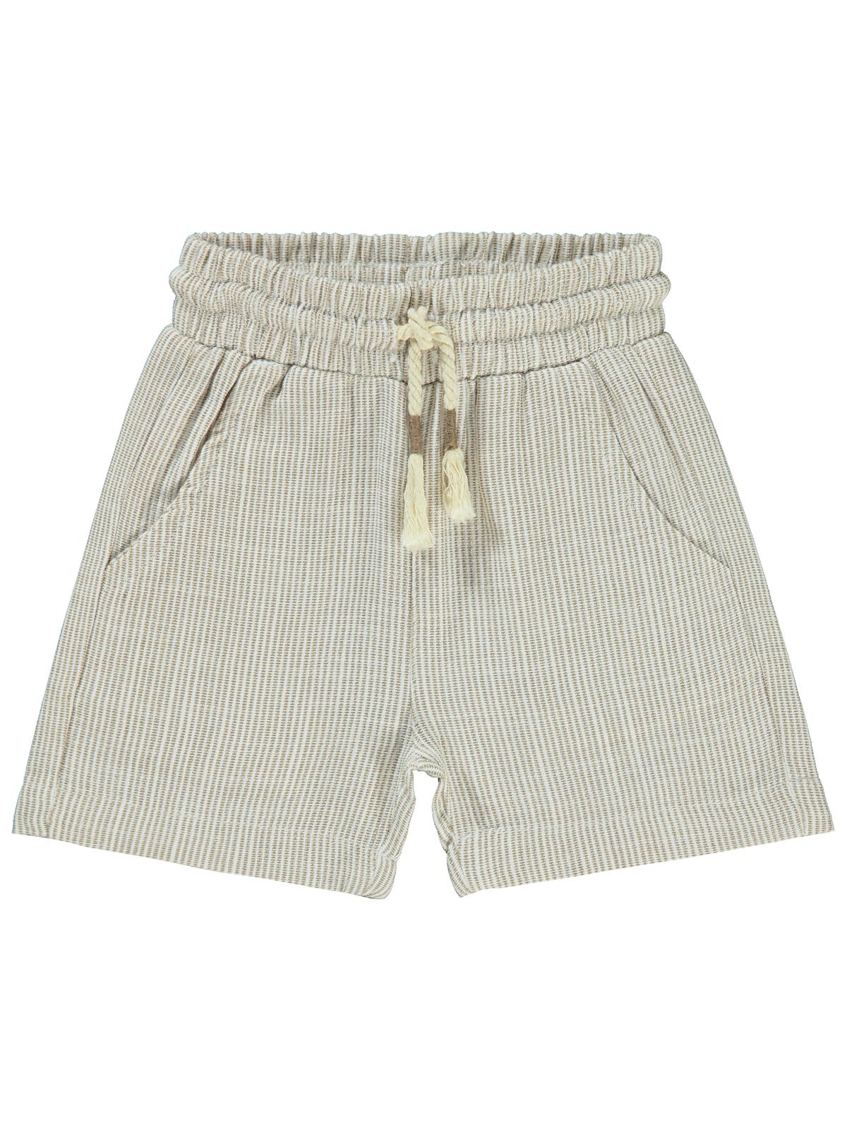 Civil Baby Çizgili 6-18 Ay Şort - Bej