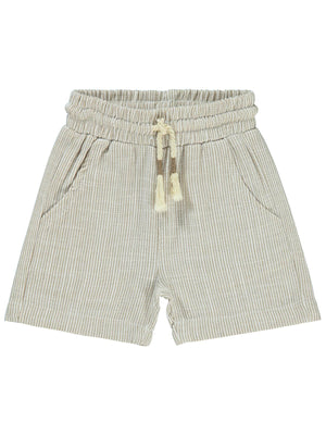 Civil Baby Çizgili 6-18 Ay Şort - Bej