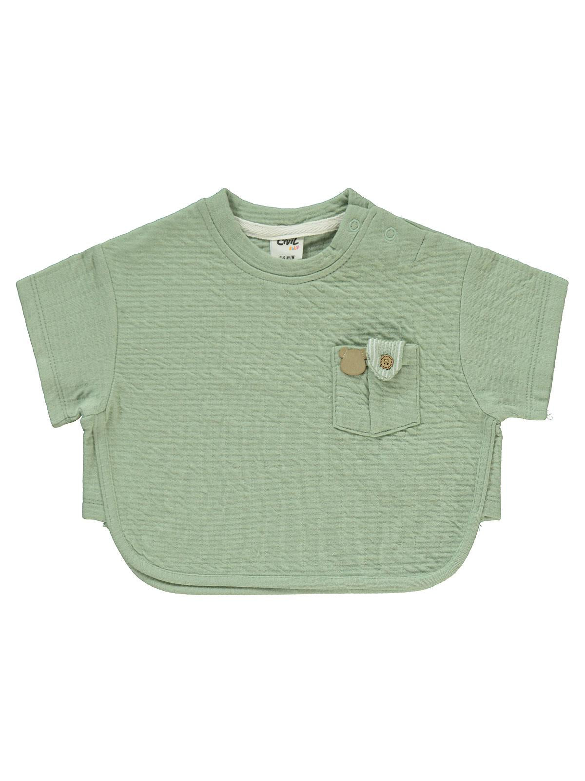 Civil Baby Düğme Detaylı 6-18 Ay Takım - Haki