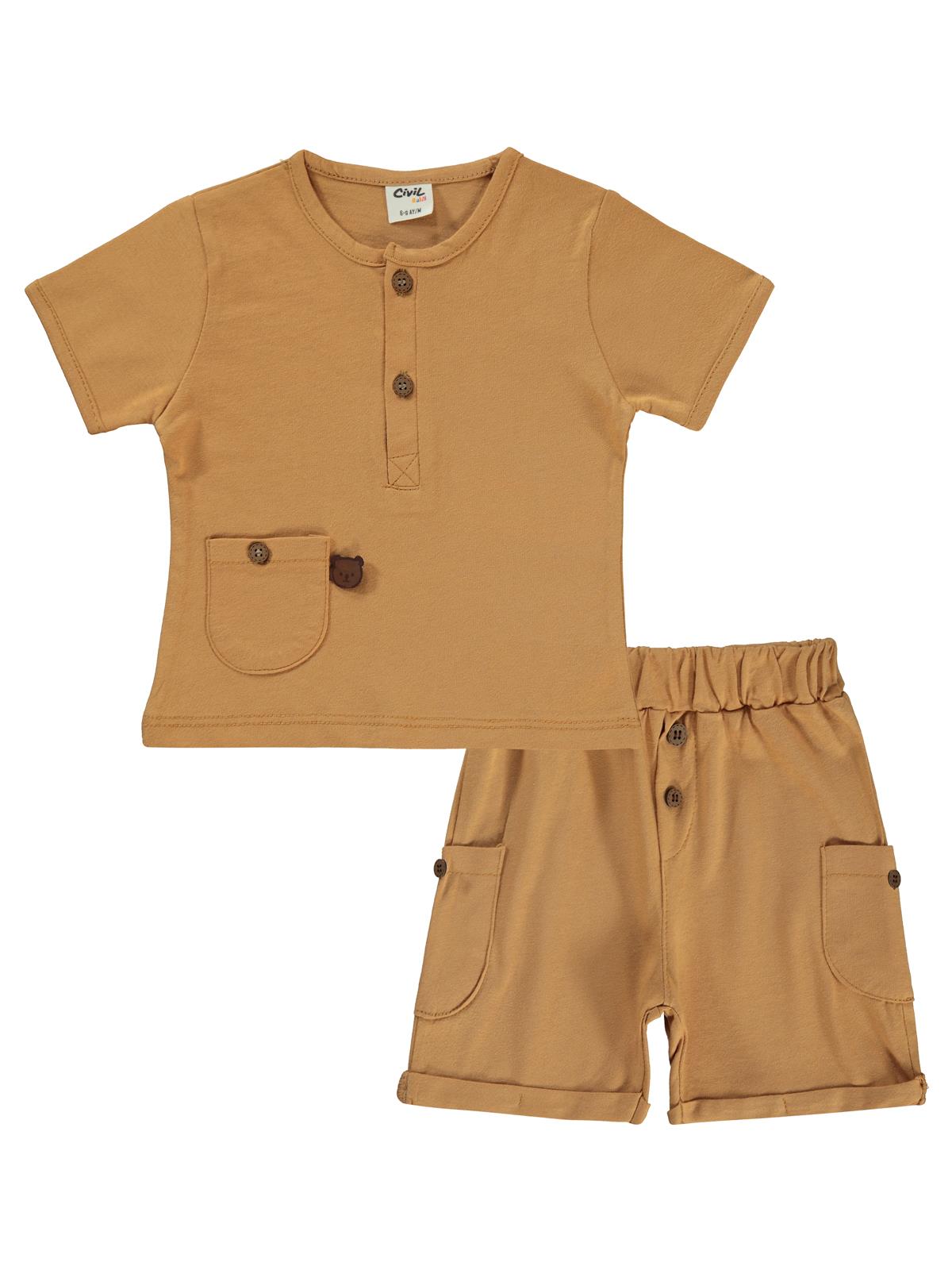 Civil Baby Basic 6-18 Ay Takım - Kahverengi