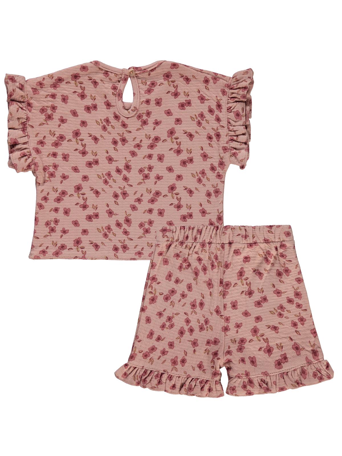 Civil Baby Çiçek Desenli 6-18 Ay Takım - Pembe