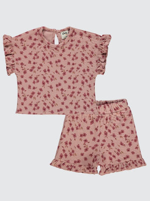 Civil Baby Çiçek Desenli 6-18 Ay Takım - Pembe