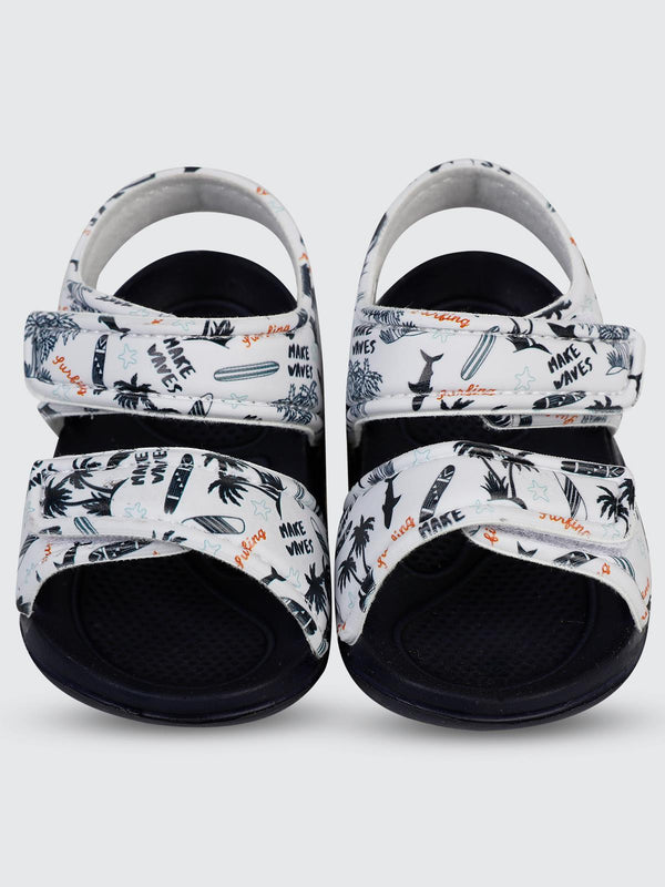 Civil Boys Palmiye Baskılı 20-24 Numara Sandalet - Beyaz